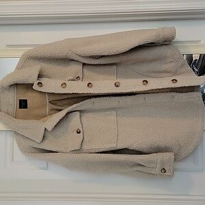 Lane Bryant Cream Sherpa Coat